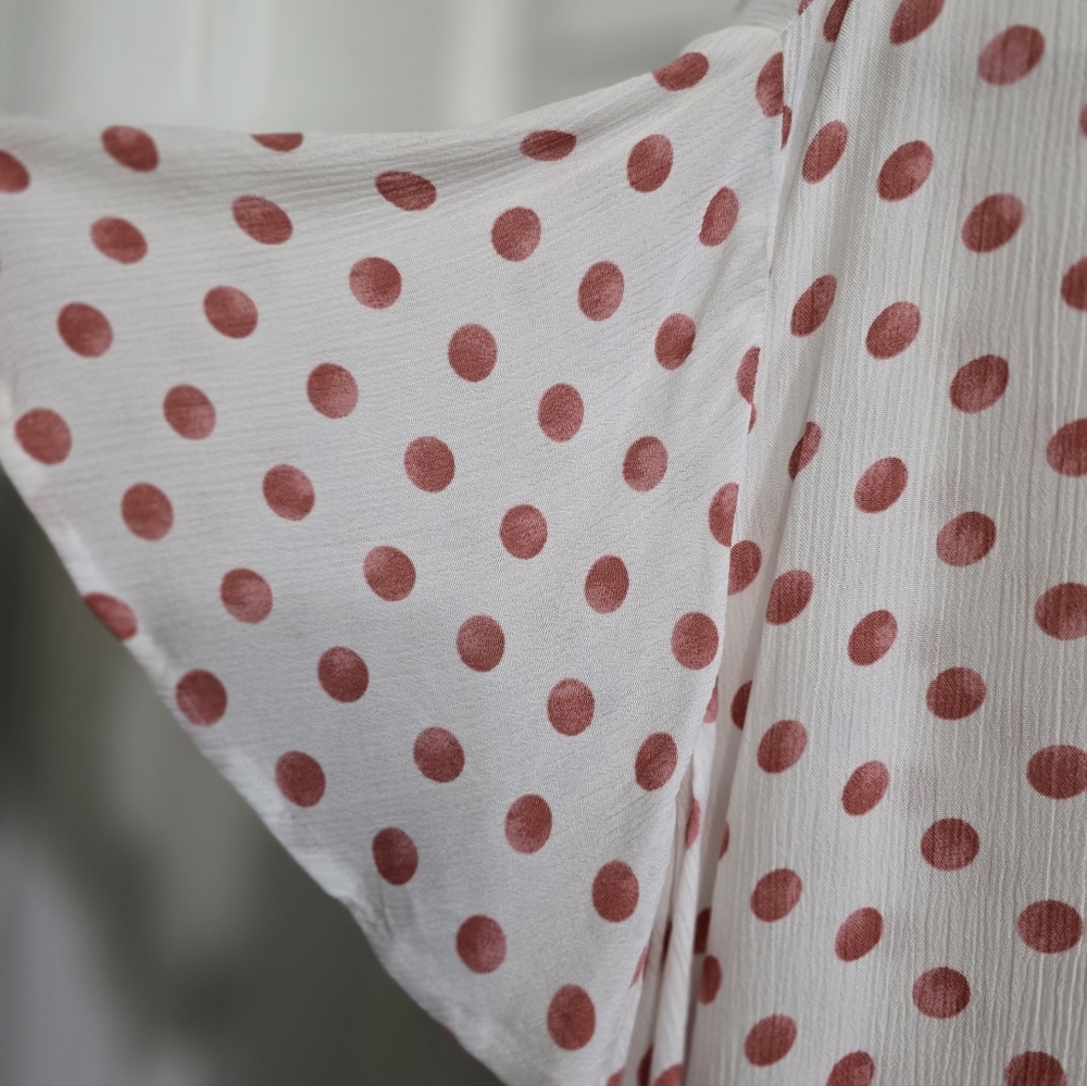 Lane Bryant White Blouse with Pink Dots - Picture 7 of 8